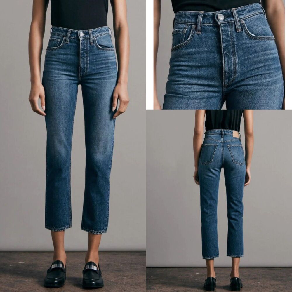 Rag & Bone Women Nina Ankle Cigarette High-Rise Rigid Jeans In Ash
